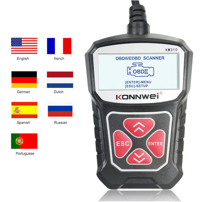 KONNWEI KW310 Car Diagnostic Scanner Barcode Reader Tool
