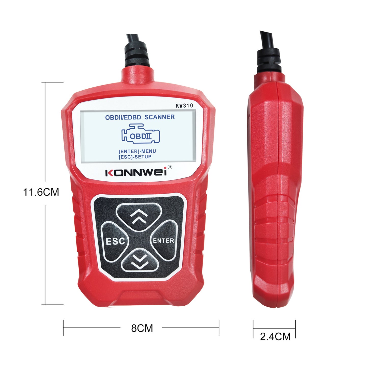 KONNWEI KW310 Car Diagnostic Scanner Barcode Reader Tool